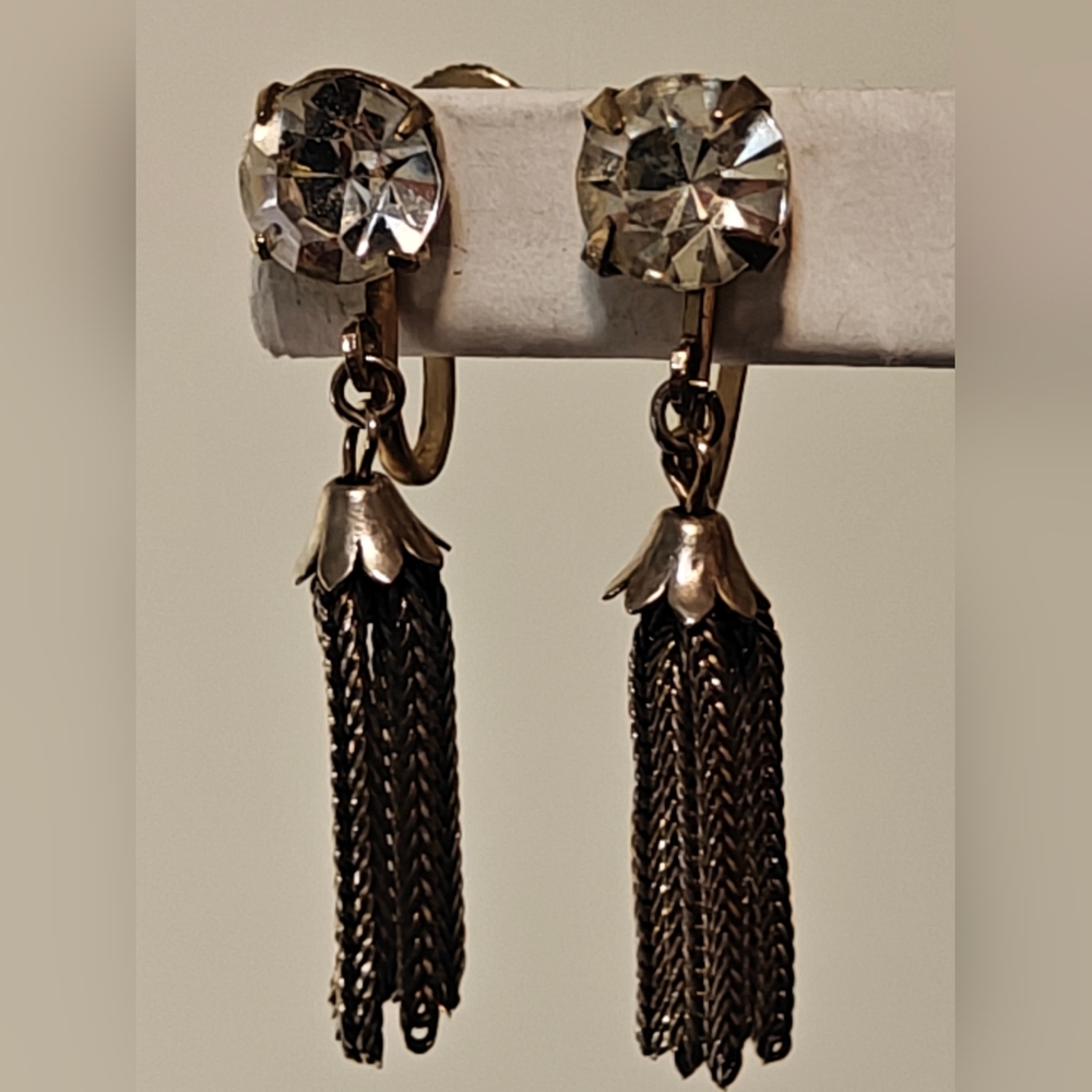 Vintage Coro Foxtail Tassel Earrings - Picture 3 of 8